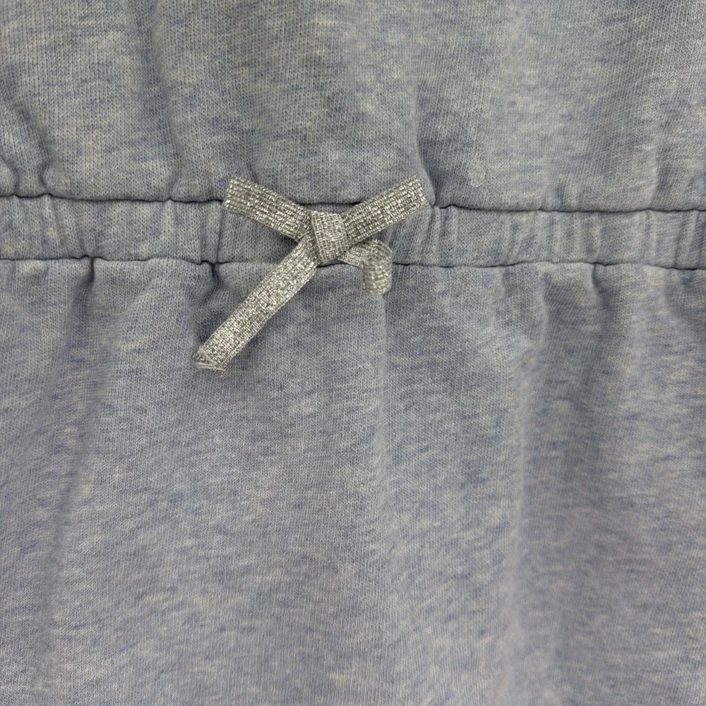 Lili Gaufrette Sz 6 Powder Blue Heather Jersey Dress Lace Collar‎ Bow France